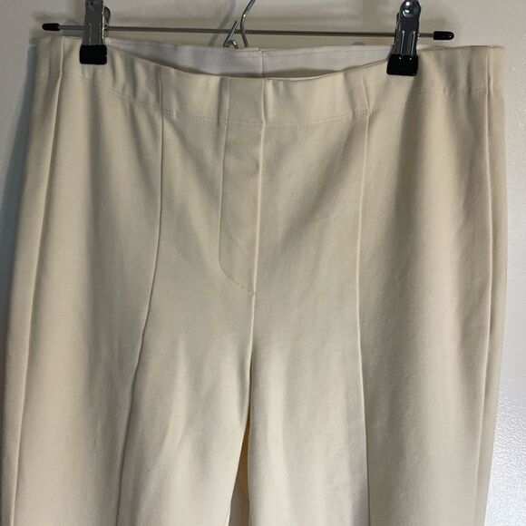 Common Sense Cream Flare High Rise pullover Style Leg Tie Details Pants.Size L - Picture 9 of 16